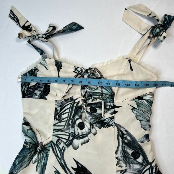 Widow Dollskill Into the Shadows Maxi Dress Butterfly Ruffle Trim Fairy Ivory S - Picture 10 of 16